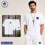 Mash T-Shirt and Shorts Combo White DC Star Logo Bangladeshi model preview | OmegaBD