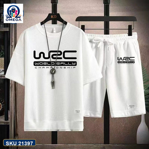 Mash T-Shirt and Shorts Combo White WRC Racing product photo | OmegaBD