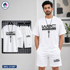 Mash T-Shirt and Shorts Combo White WRC Racing Bangladeshi model preview | OmegaBD