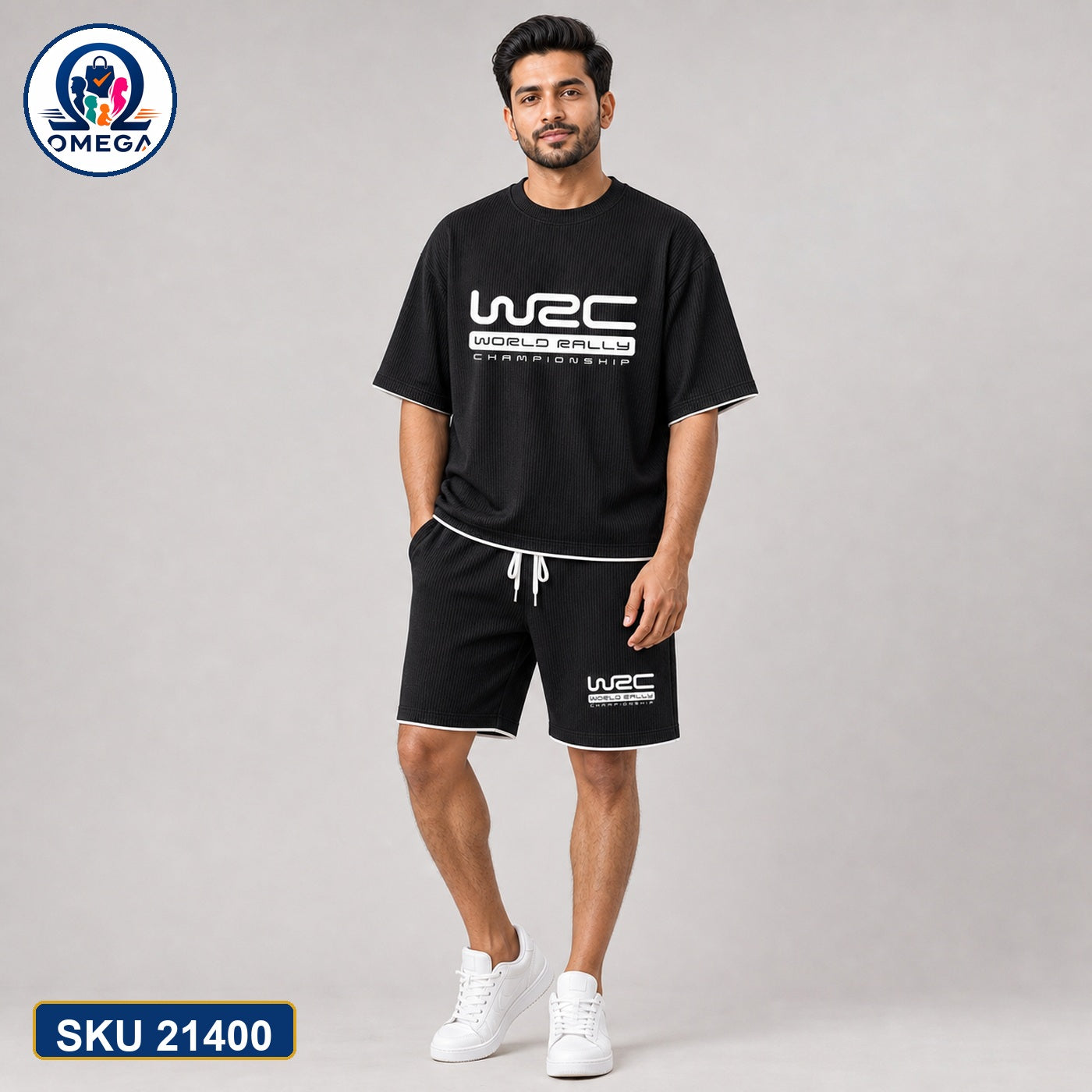 Mash T-Shirt and Shorts Combo Black WRC Racing Bangladeshi model preview | OmegaBD