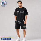 Mash T-Shirt and Shorts Combo Black Sad Boy Text Bangladeshi model preview | OmegaBD