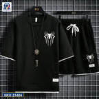 Mash T-Shirt and Shorts Combo Black Spider Graphic product photo | OmegaBD