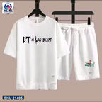 Mash T-Shirt and Shorts Combo White Sad Boy Text product photo | OmegaBD
