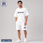 Mash T-Shirt and Shorts Combo White Sad Boy Text Bangladeshi model preview | OmegaBD