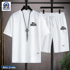 Mash T-Shirt and Shorts Combo White Lonsdale Text product photo | OmegaBD