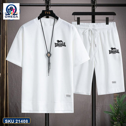 Mash T-Shirt and Shorts Combo White Lonsdale Text product photo | OmegaBD