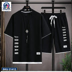 Mash T-Shirt and Shorts Combo Black Jordan Vertical Text product photo | OmegaBD