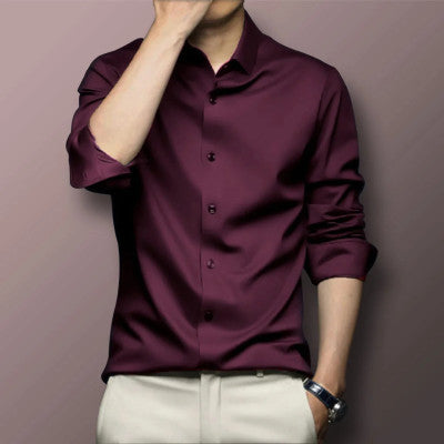 China Stitch Formal Shirt Purple product photo | OmegaBD