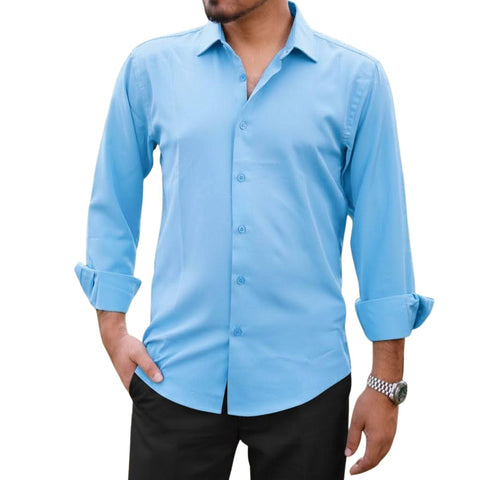 Solid Color Shirt Sky Blue product photo | OmegaBD