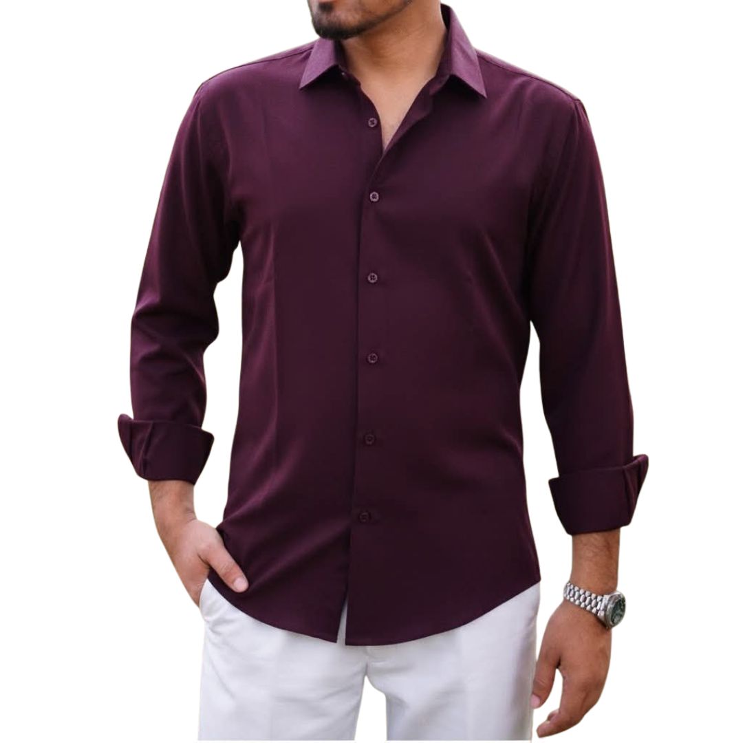 Solid Color Shirt Maroon product photo | OmegaBD