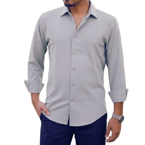 Solid Color Shirt Light Gray product photo | OmegaBD