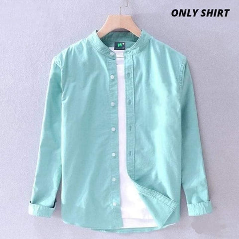 Premium Stylish Band Collar Shirt Mint product photo | OmegaBD