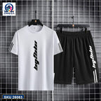 Mash T-Shirt and Shorts Combo White Speed Stripe Text product photo | OmegaBD
