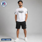 Mash T-Shirt and Shorts Combo White Build Dream Text Bangladeshi model preview | OmegaBD