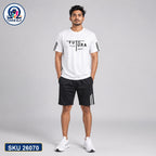 Mash T-Shirt and Shorts Combo White Futura Text Bangladeshi model preview | OmegaBD