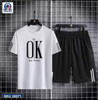 Mash T-Shirt and Shorts Combo White OK Text product photo | OmegaBD