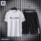 Mash T-Shirt and Shorts Combo White Promised Land Script product photo | OmegaBD