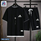 Mash T-Shirt and Shorts Combo Black Adidas Logo product photo | OmegaBD