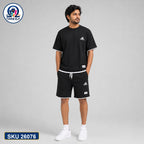 Mash T-Shirt and Shorts Combo Black Adidas Logo Bangladeshi model preview | OmegaBD
