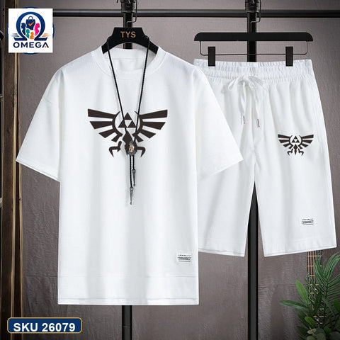 Mash T-Shirt and Shorts Combo White Wing Emblem product photo | OmegaBD