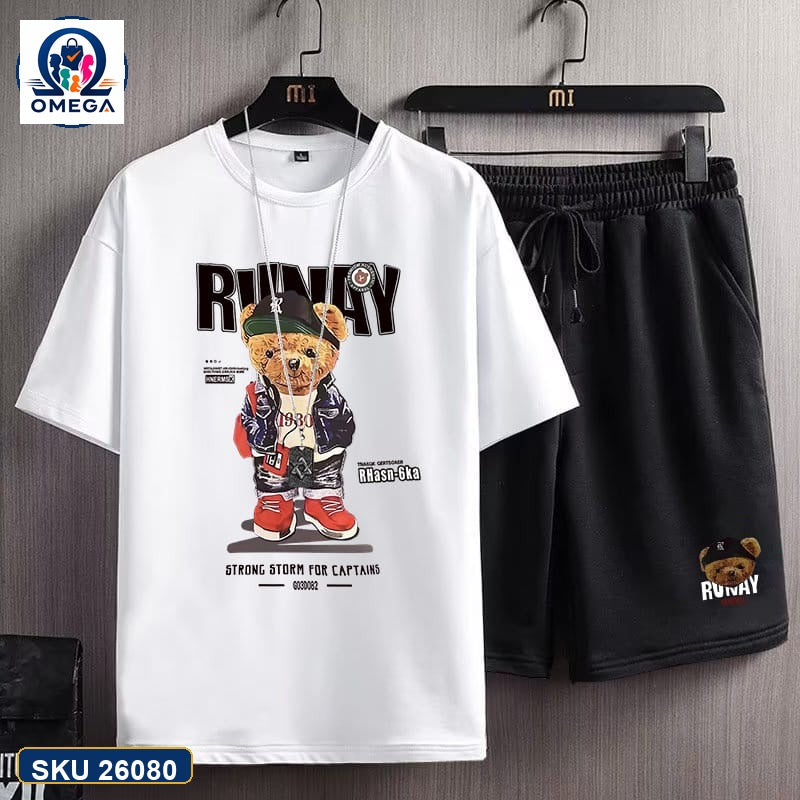 Mash T-Shirt and Shorts Combo White Bunny Graphic product photo | OmegaBD