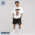 Mash T-Shirt and Shorts Combo White Bunny Graphic Bangladeshi model preview | OmegaBD