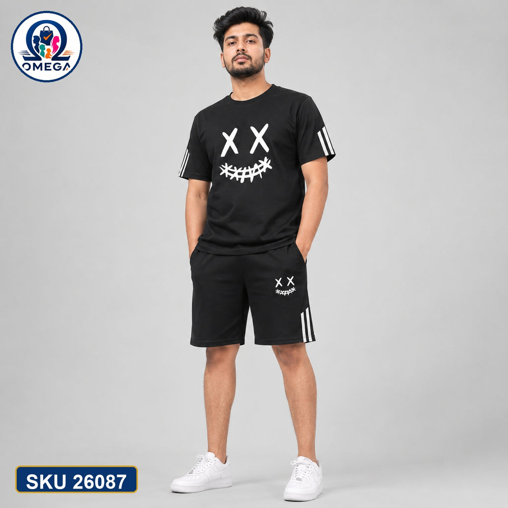 Mash T-Shirt and Shorts Combo Black X Eyes Smile Bangladeshi model preview | OmegaBD
