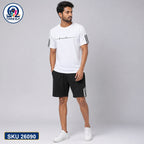 Mash T-Shirt and Shorts Combo White Minimal Script Bangladeshi model preview | OmegaBD