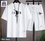 Mash T-Shirt and Shorts Combo White Jordan Text product photo | OmegaBD