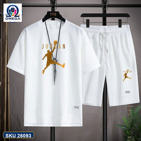 Mash T-Shirt and Shorts Combo White Jordan Gold product photo | OmegaBD