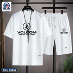 Mash T-Shirt and Shorts Combo White Volcom Logo product photo | OmegaBD