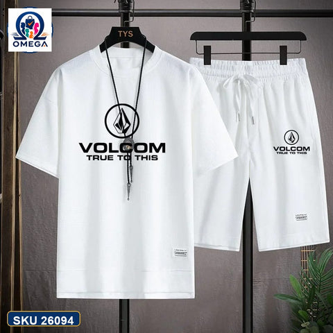 Mash T-Shirt and Shorts Combo White Volcom Logo product photo | OmegaBD