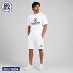 Mash T-Shirt and Shorts Combo White Volcom Logo Bangladeshi model preview | OmegaBD