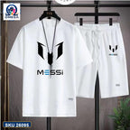 Mash T-Shirt and Shorts Combo White Messi Logo product photo | OmegaBD