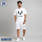 Mash T-Shirt and Shorts Combo White Messi Logo Bangladeshi model preview | OmegaBD