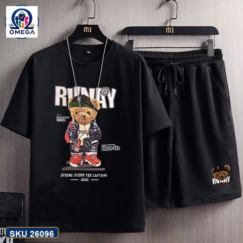 Mash T-Shirt and Shorts Combo Black Bunny Graphic product photo | OmegaBD