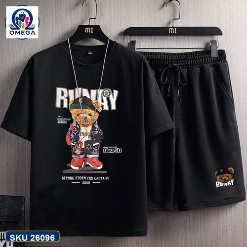 Mash T-Shirt and Shorts Combo Black Bunny Graphic product photo | OmegaBD