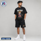 Mash T-Shirt and Shorts Combo Black Bunny Graphic Bangladeshi model preview | OmegaBD