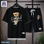 Mash T-Shirt and Shorts Combo Black Bear Graphic product photo | OmegaBD
