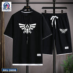 Mash T-Shirt and Shorts Combo Black Wing Symbol product photo | OmegaBD