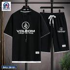 Mash T-Shirt and Shorts Combo Black Volcom Logo product photo | OmegaBD