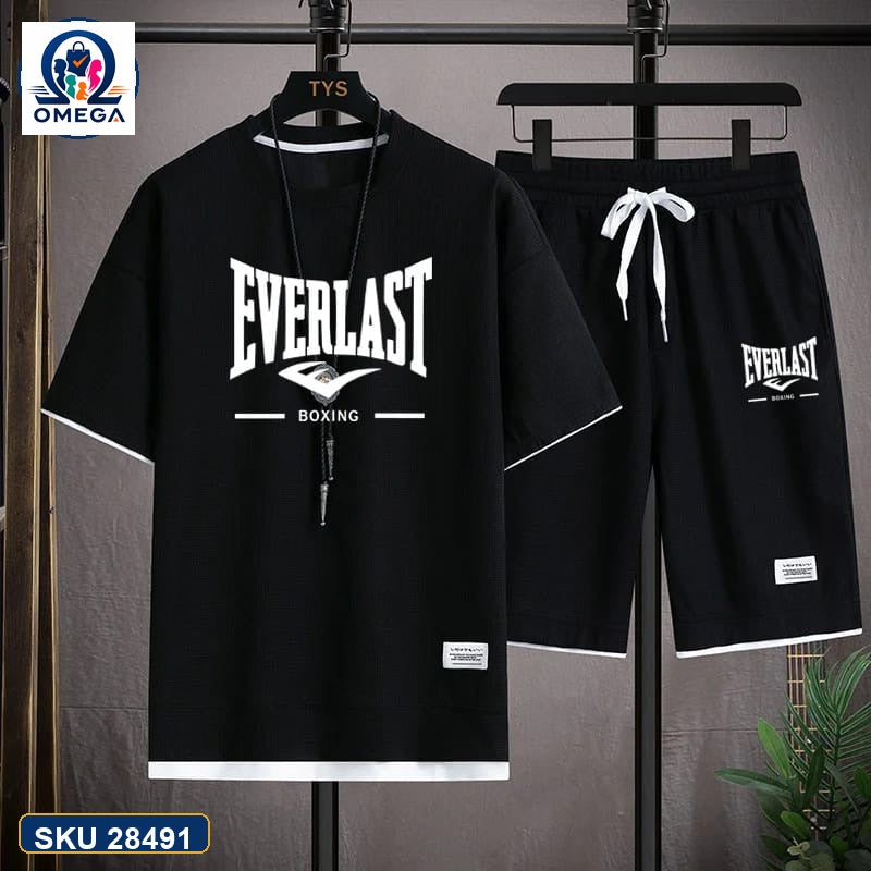 Mash T-Shirt and Shorts Combo Black Everlast Boxing product photo | OmegaBD