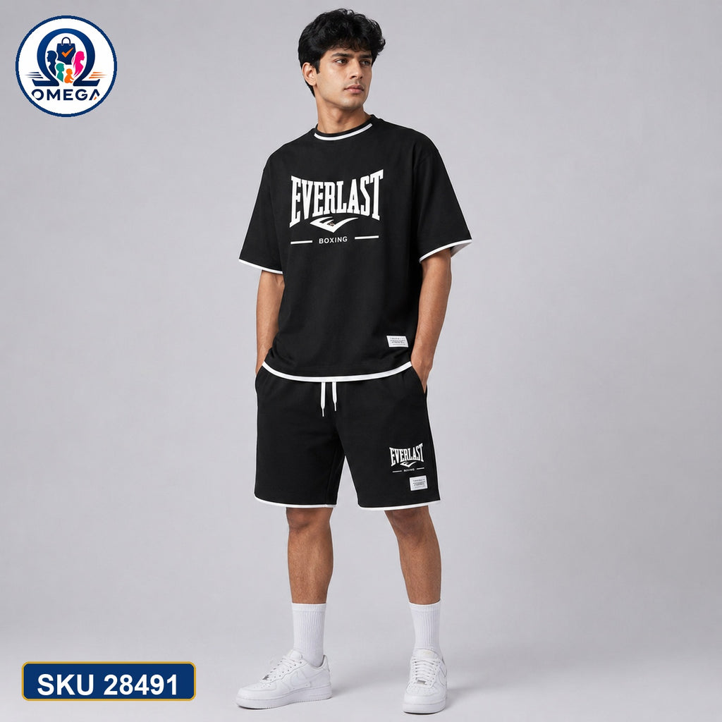 Mash T-Shirt and Shorts Combo Black Everlast Boxing Bangladeshi model preview | OmegaBD