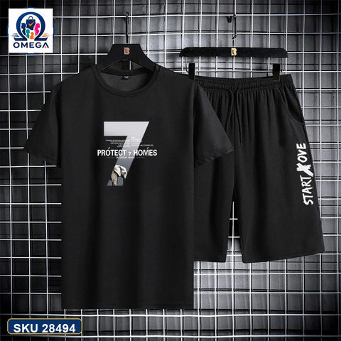 Mash T-Shirt and Shorts Combo Black Performance Grey Logo product photo | OmegaBD