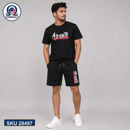 Mash T-Shirt and Shorts Combo Black Atomic Side Graphic Bangladeshi model preview | OmegaBD