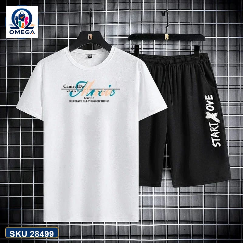 Mash T-Shirt and Shorts Combo White Surf Sports Graphic product photo | OmegaBD
