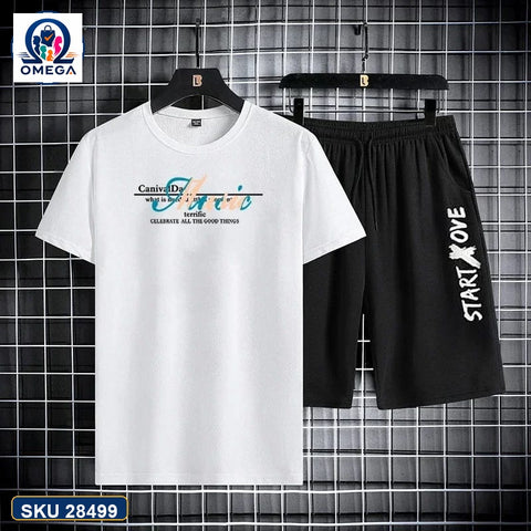 Mash T-Shirt and Shorts Combo White Surf Sports Graphic product photo | OmegaBD