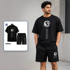 Mash T-Shirt and Shorts Combo Black Dragon Circle Graphic Bangladeshi model preview | OmegaBD
