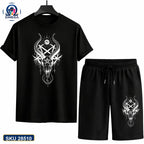 Mash T-Shirt and Shorts Combo Black Dark Skull Cross Graphic product photo | OmegaBD