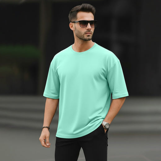 Solid Drop Shoulder T-Shirt Mint Solid